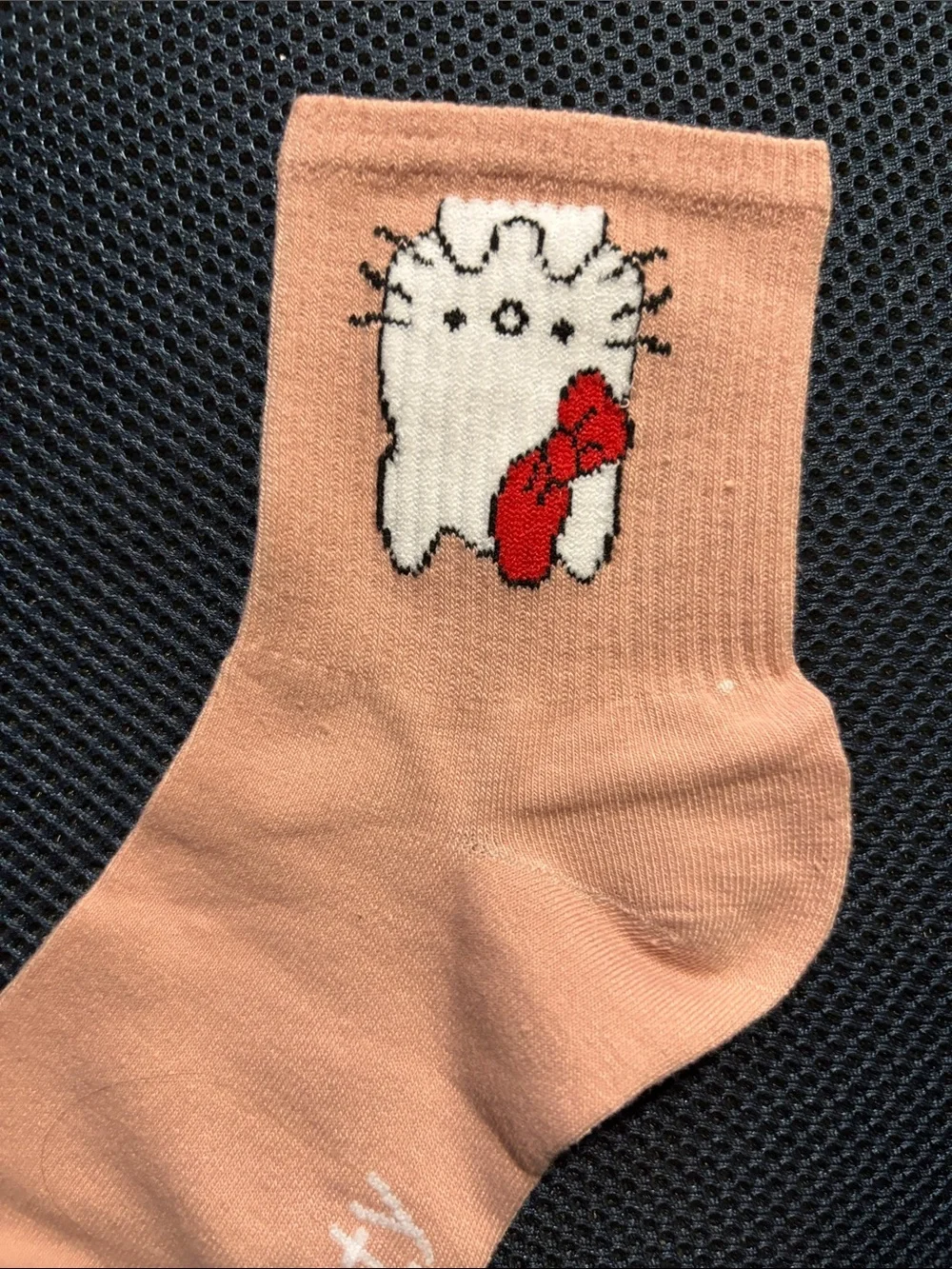 Cute Hello Kitty Crew Socks - Pink & Cream Womens or teens